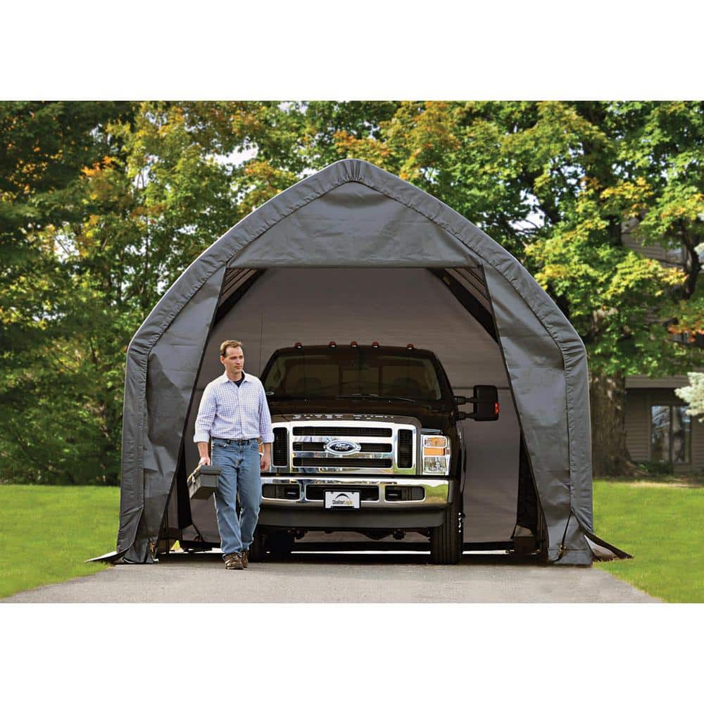 Gray Steel 13' x 20' x 12' Garage-in-a-Box