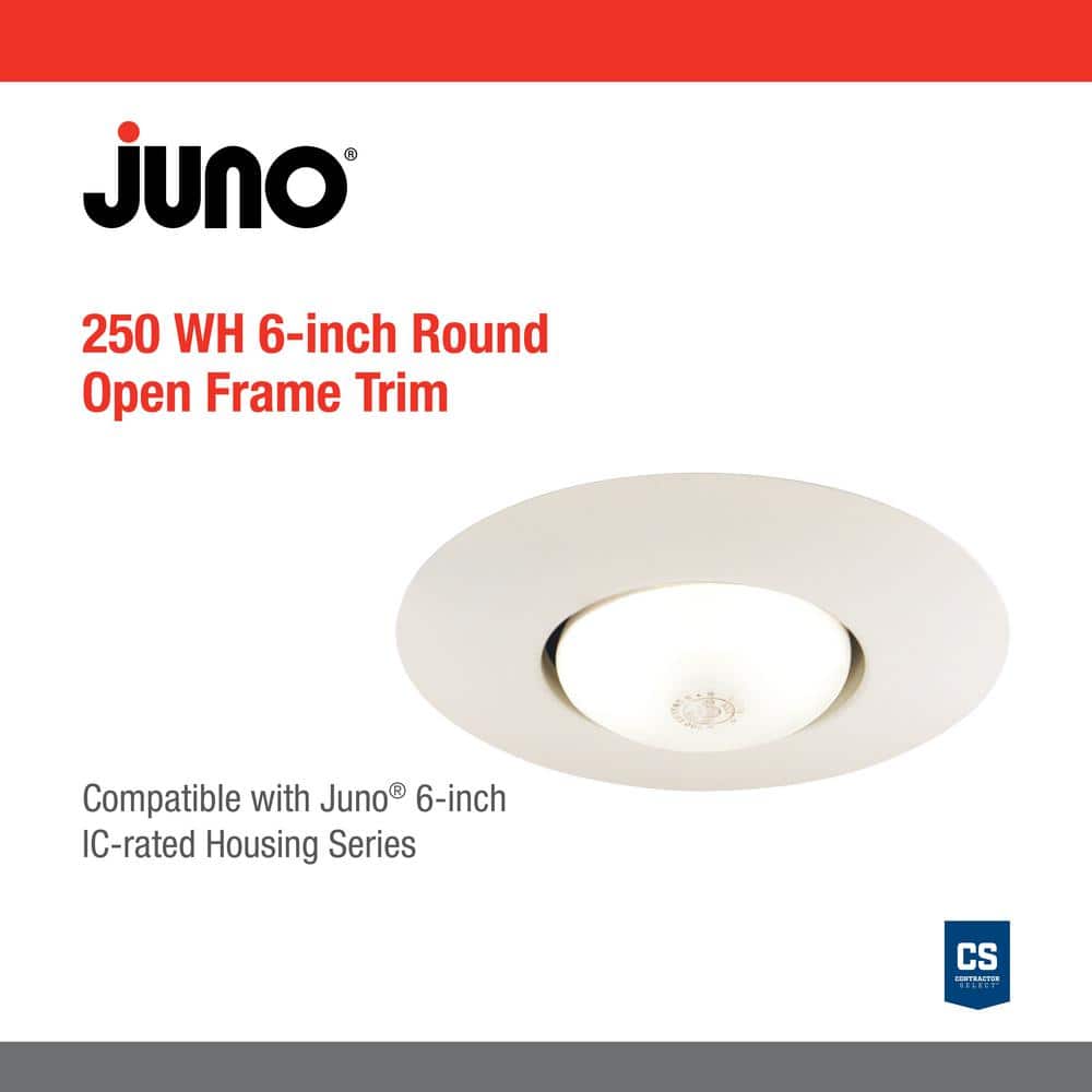 White Aluminum 6-Inch Open Recessed Trim Light