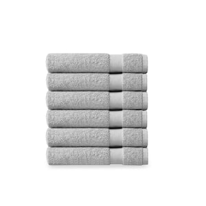 Light Grey Solid 100% Organic Cotton Luxuriously Plush Wash Cloths (Set of 6)