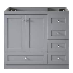 35 in. W x 18 in. D x 34 in. H Freestanding Bath Vanity Cabinet Without Top in Gray