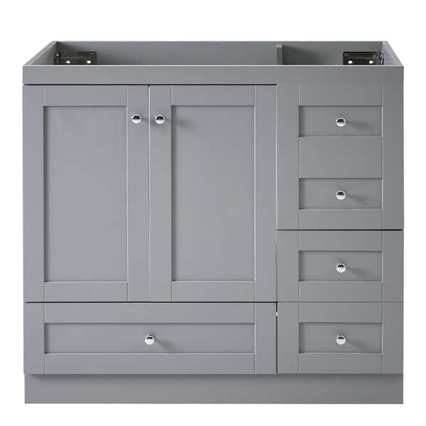 35 in. W x 18 in. D x 34 in. H Freestanding Bath Vanity Cabinet Without Top in Gray