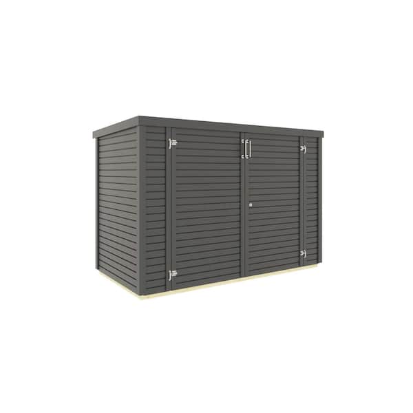BOSMERE Bertilo 6-1/2 ft. W x 3-1/2 ft. D x 4-1/2 ft. H Anthracite Gray Wood Bike Storage Shed 22 sq. ft.