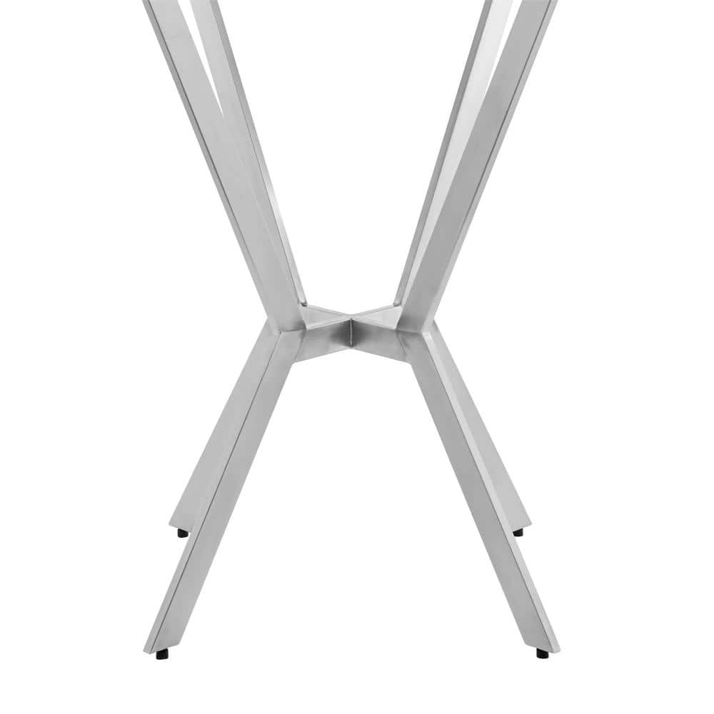 36" Naomi Round Glass & Stainless Steel Counter Height Table