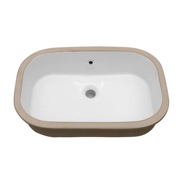 22 in. x 15.25 in. Undermount Bathroom Sink in White Ceramic with Overflow
