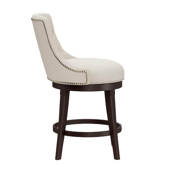 Hillsdale Furniture Halbrooke Wood Counter Height Swivel Stool Cream Fabric