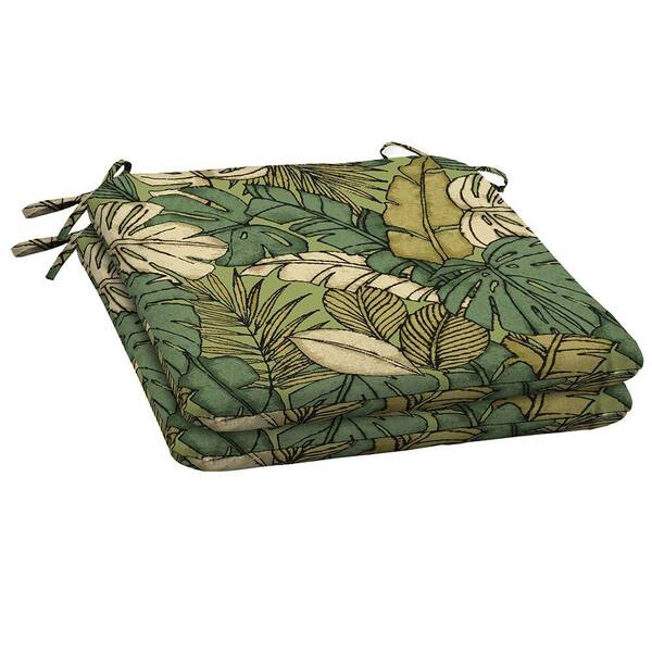 Hampton Bay Prairie Palm Outdoor Seat Pad (2-Pack)