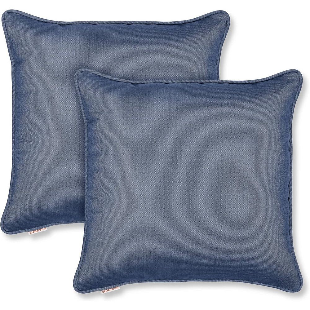 Sunbrella Indoor/Outdoor Corded Fill Throw Pillow 20x20, Denim (Set of 2) price history on PriceWatchPro
