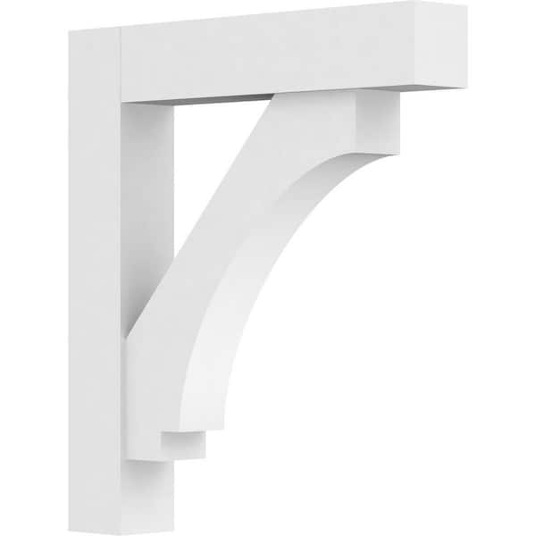 Ekena Millwork Standard Imperial 3 in. W x 20 in. H x 20 in. D Signature Urethane Polyurethane Bracket With Block Ends
