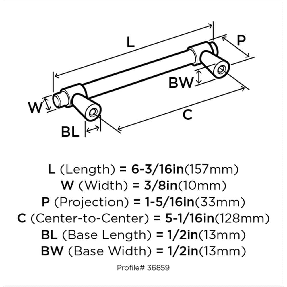 Satin Nickel 5-1/16" Modern Cabinet Bar Pull