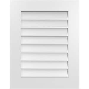 22 in. x 28 in. Rectangular White PVC Paintable Gable Louver Vent Non-Functional