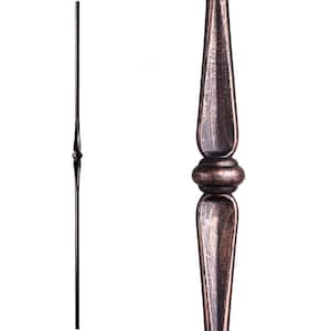 Round 44 in. x 0.625 in. Oil Rubbed Bronze Single Knuckle Hollow Wrought Iron Baluster