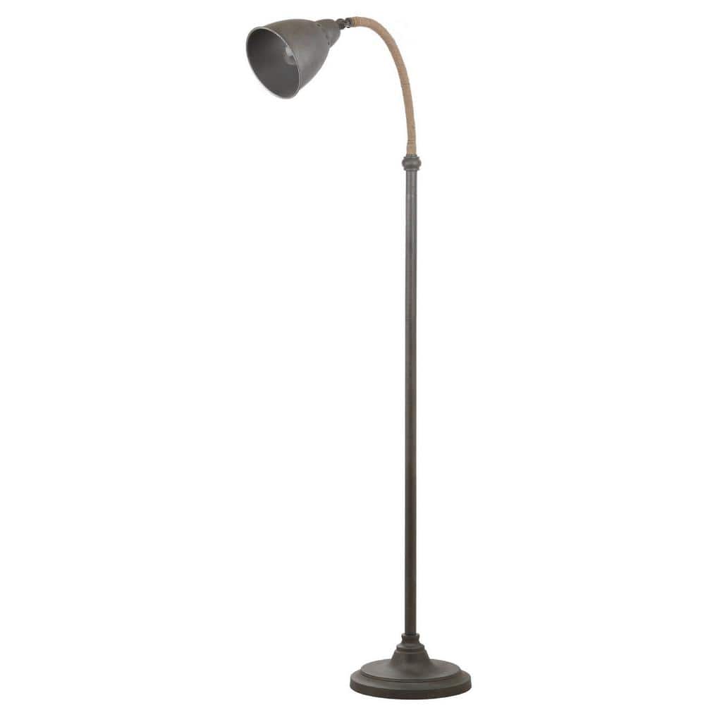 Naldo Adjustable 60" Contemporary Black and Gray Floor Lamp