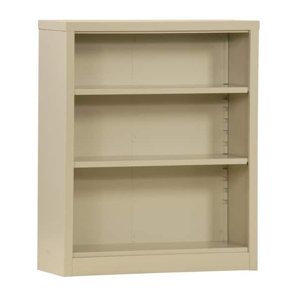 Sandusky 42 in. Putty Metal 3-shelf Standard Bookcase with Adjustable Shelves