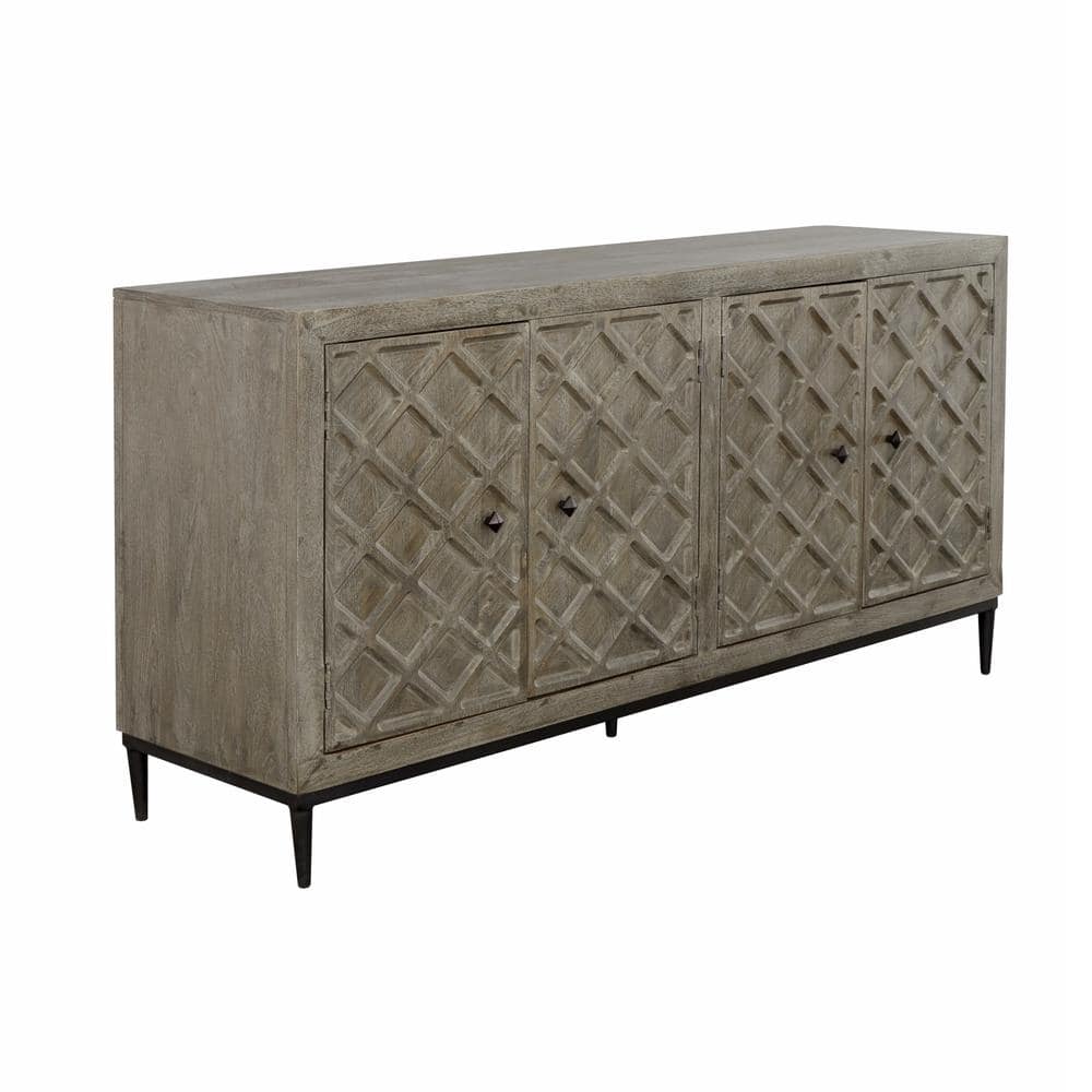 Coast to Coast imports Crescent Grey Wood Top 71 in. Sideboard with 4 ...