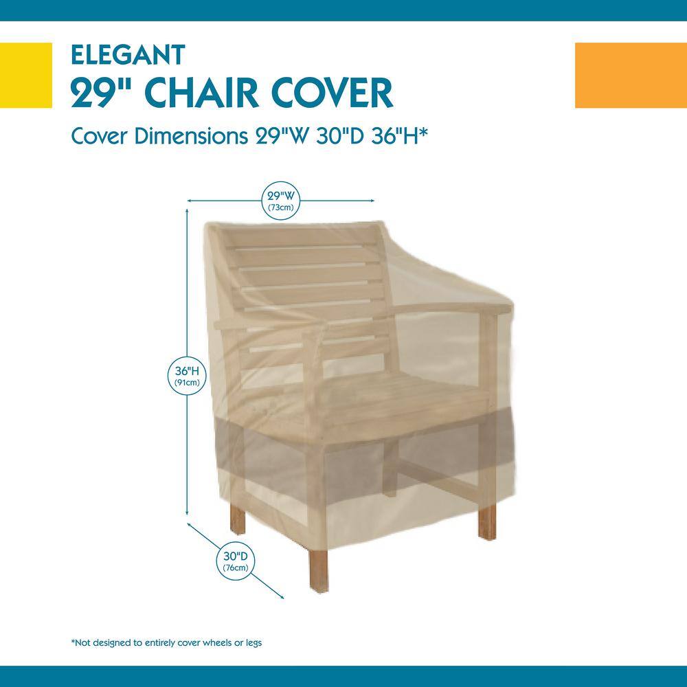 Elegant Waterproof Beige Polyester Patio Chair Cover, 29 Inch