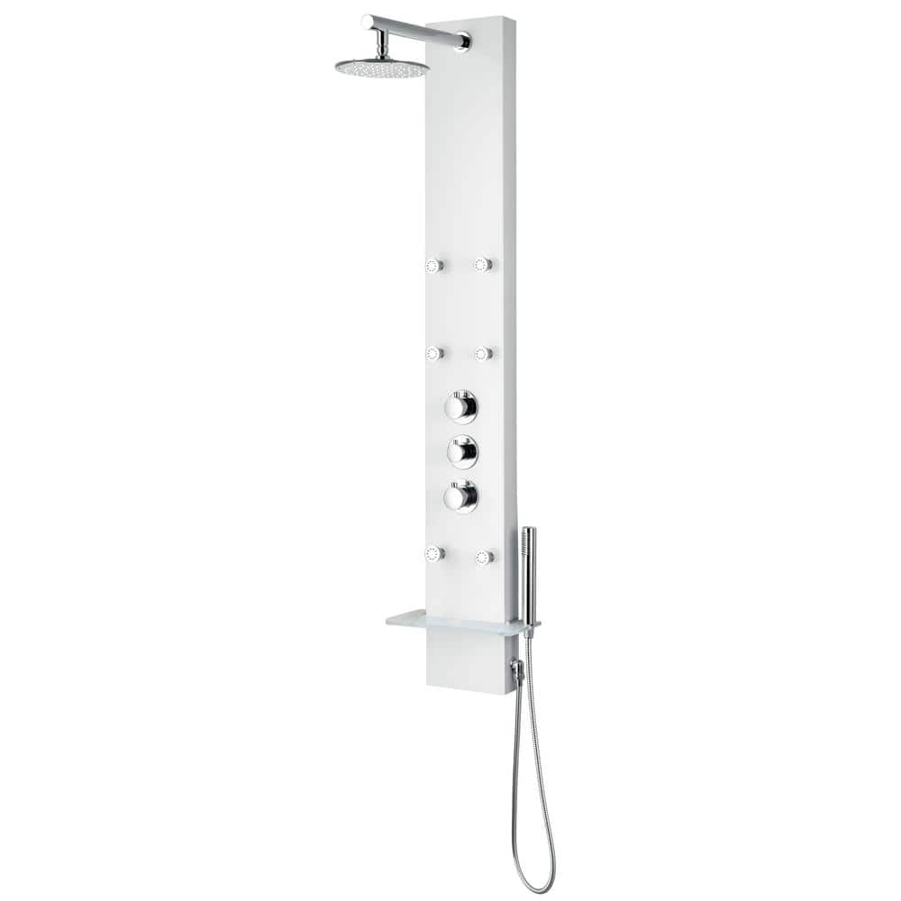 ANZZI Panther 60 in. 6-Jet Full Body Shower Panel with Heavy Rain
