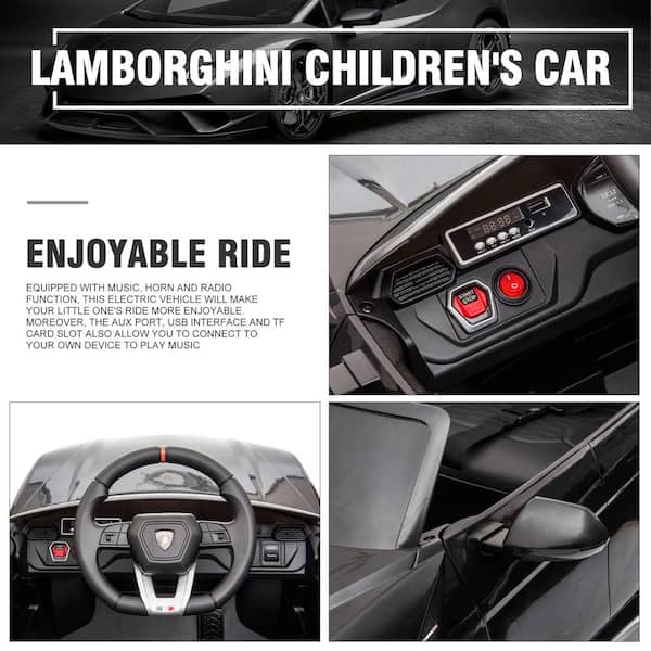 TOBBI 12-Volt Licensed Lamborghini Kids Ride On Car With Remote Control  Electric Kids Drift Car Toy in Green TH17U1017-T01 - The Home Depot