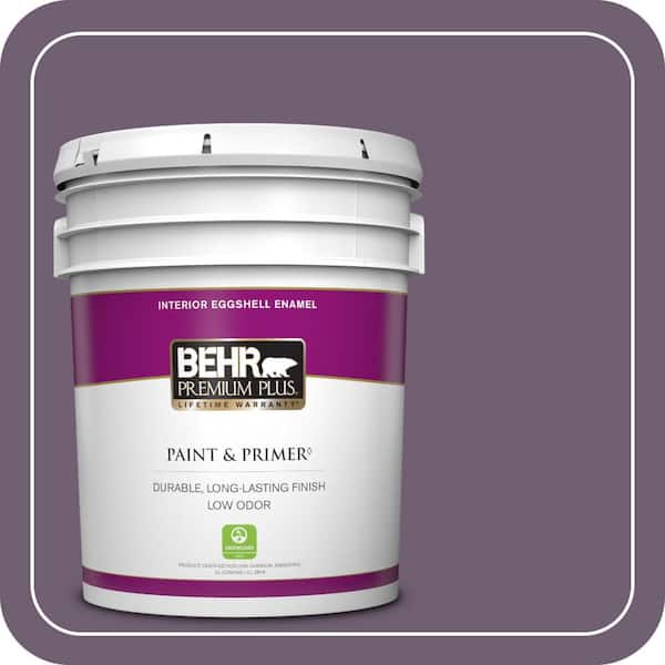 BEHR PREMIUM PLUS 5 gal. #S100-6 Blackberry Jam Eggshell Enamel Low Odor Interior Paint & Primer