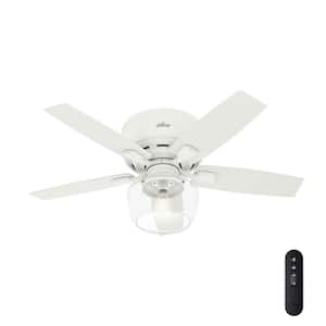 Hunter Bennett 52 in. LED Indoor Matte White Ceiling Fan with Light and ...