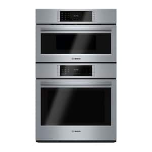 Benchmark Series 30 in. Built-In Double Electric Convection Wall Oven with Speed Oven-Microwave Combo in Stainless Steel