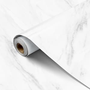 Marble Contact Paper for Kitchen Table Selfadhesive Countertop Removable Decorative Wallpaper White 15.7 in. x 157.5 in.