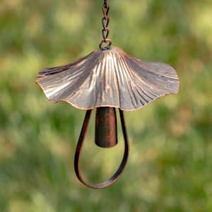 76 Inch Long Antique Bronze Rain Chain with Mushrooms