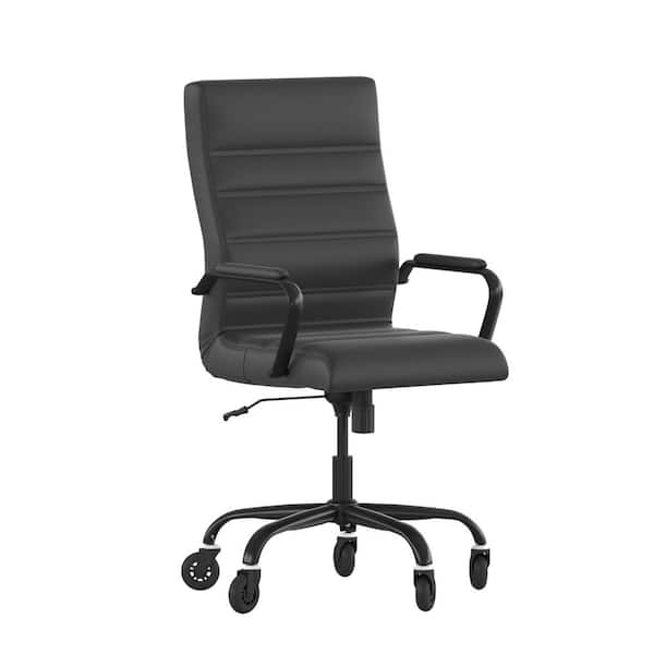 Carnegy Avenue Black LeatherSoft/Black Frame Leather/Faux Leather Office/Desk Chair Table Top Only