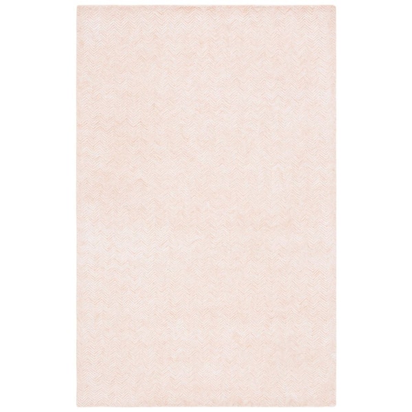 Glamour 5 ft. x 8 ft. Pink/Ivory Striped Chevron Area Rug