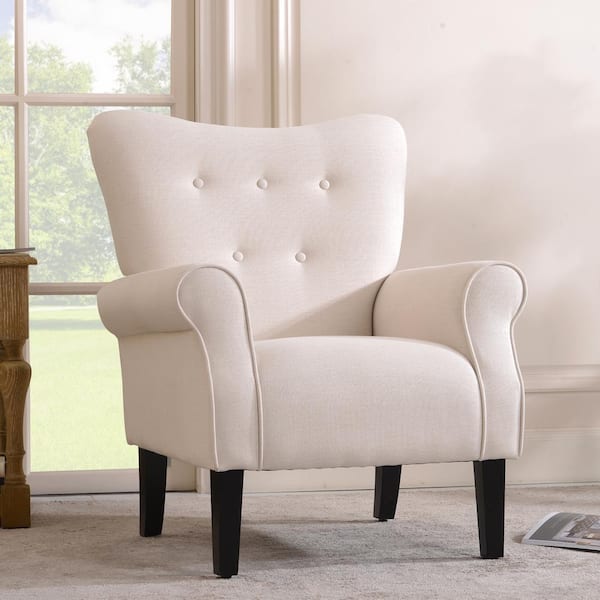 cream modern accent chair