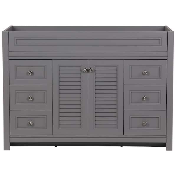Bayridge 48 in. W x 22 in. D x 34 in. H Bath Vanity Cabinet without Top in Sterling Gray