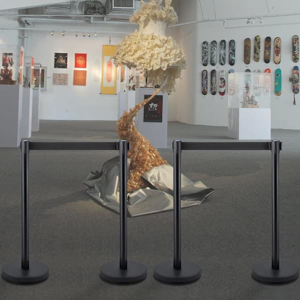 VEVOR Crowd Control Stanchion Set of 4 Pieces 6.6 ft. Black