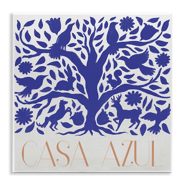 Casa Azul Blue Tree by Elizabeth Medley Unframed Wall Plaque Animal Graphic Art Print 12 in. x 12 in.