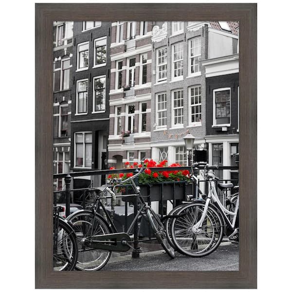 Amanti Art Hardwood Chocolate Narrow Wood Picture Frame Opening Size 18 x 24 in.