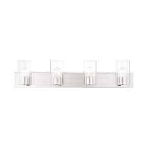Ashford 35.5 in. 4-Light Brushed Nickel Vanity Light with Clear Glass