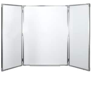 Excello 40 in. x 60 in. Wall Mounted Folding Whiteboard, Aluminum