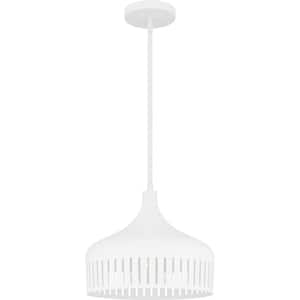 Keagan 100-Watt 1-Light Matte White Pendant Light