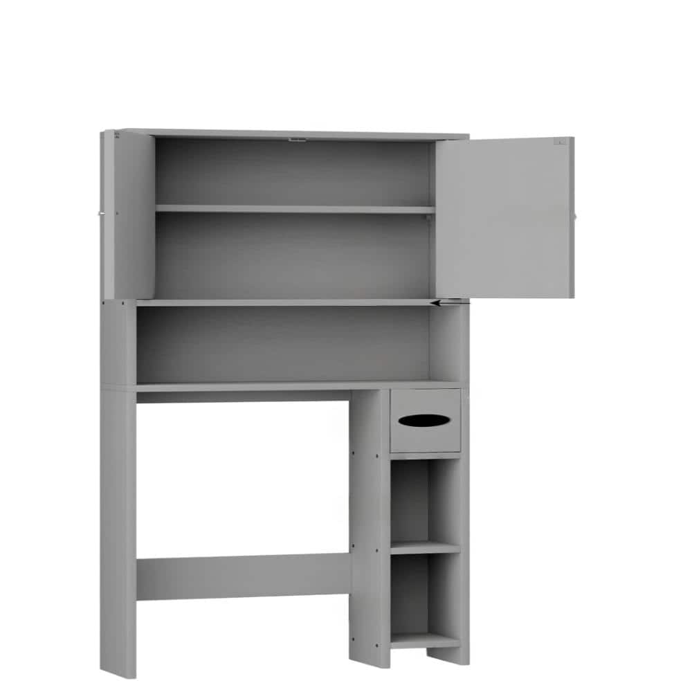29 in. W x 65 in. H x 8 in. D Gray Over The Toilet Storage with Adjustable Shelf and Toilet Paper Holder price history on PriceWatchPro