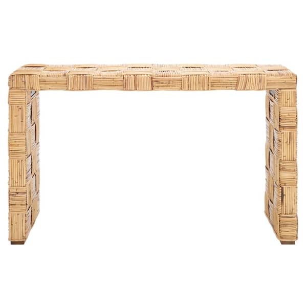 SAFAVIEH Adkin 17.7 in. Honey Natural Rectangle Wood Console Table
