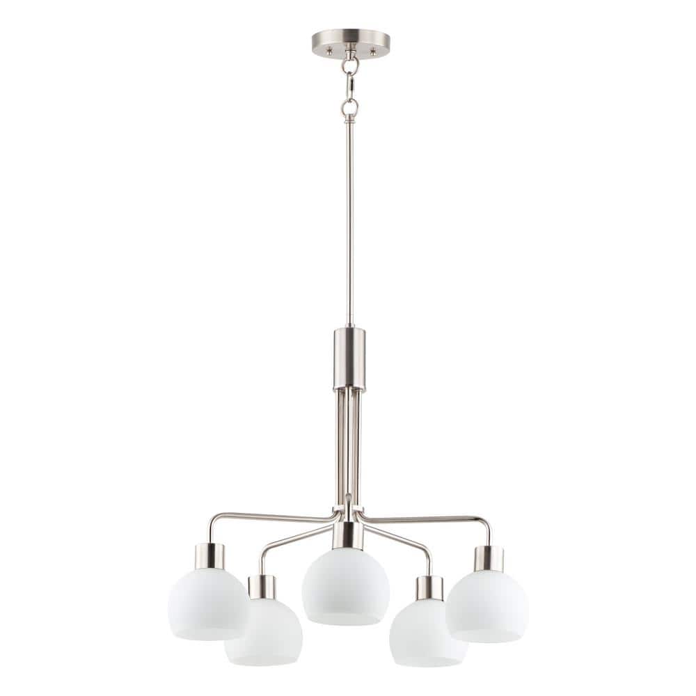 Coraline Satin Nickel 5-Light Gray Chandelier price history on PriceWatchPro