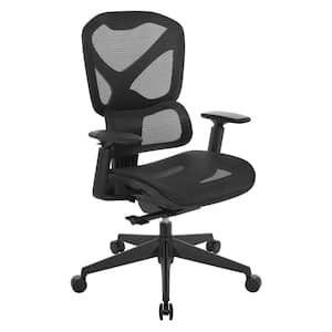 Mesh Seat Adjustable Height, Swivel, Wheels, Tilt, Rolling Ergonomic Executive Chair in Black with Adjustable Arms