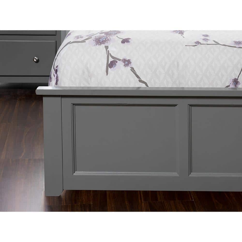 Madison Gray Queen Solid Wood Platform Bed with Headboard