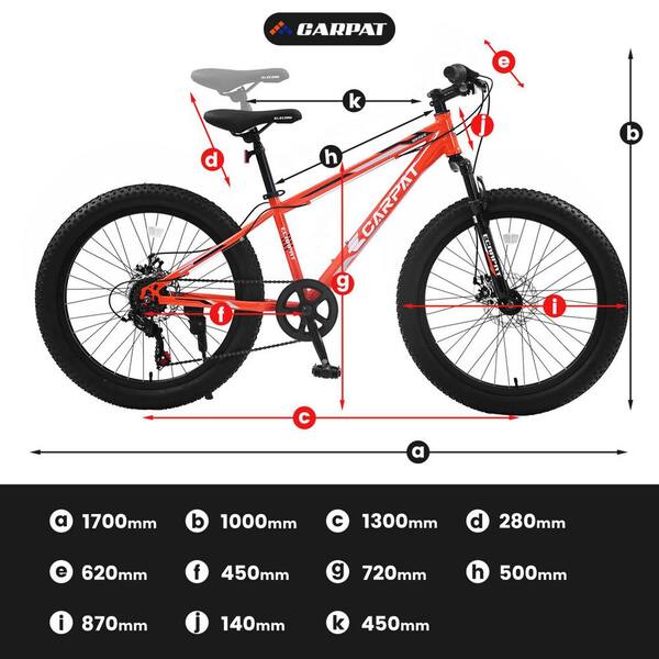 Runesay 20 in. Fat Tire Bike Adult 7 Speed Mountain Bike Dual Disc