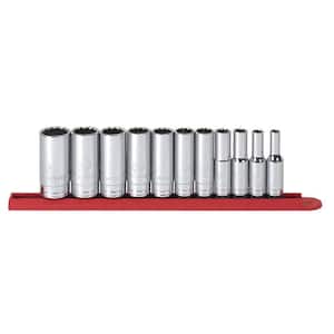 3/8 in. Drive SAE 12-Point Deep Socket Set (11-Piece)