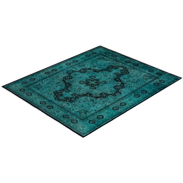 Fine Vibrance Green 8 ft. x 10 ft. Solid Wool Indoor Area Rug