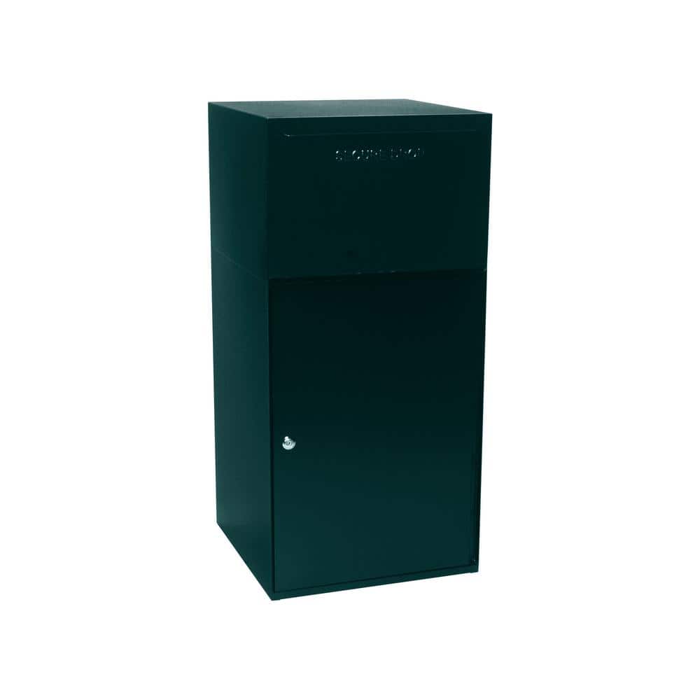 Black Steel Lockable Secure Collection Unit with Tote