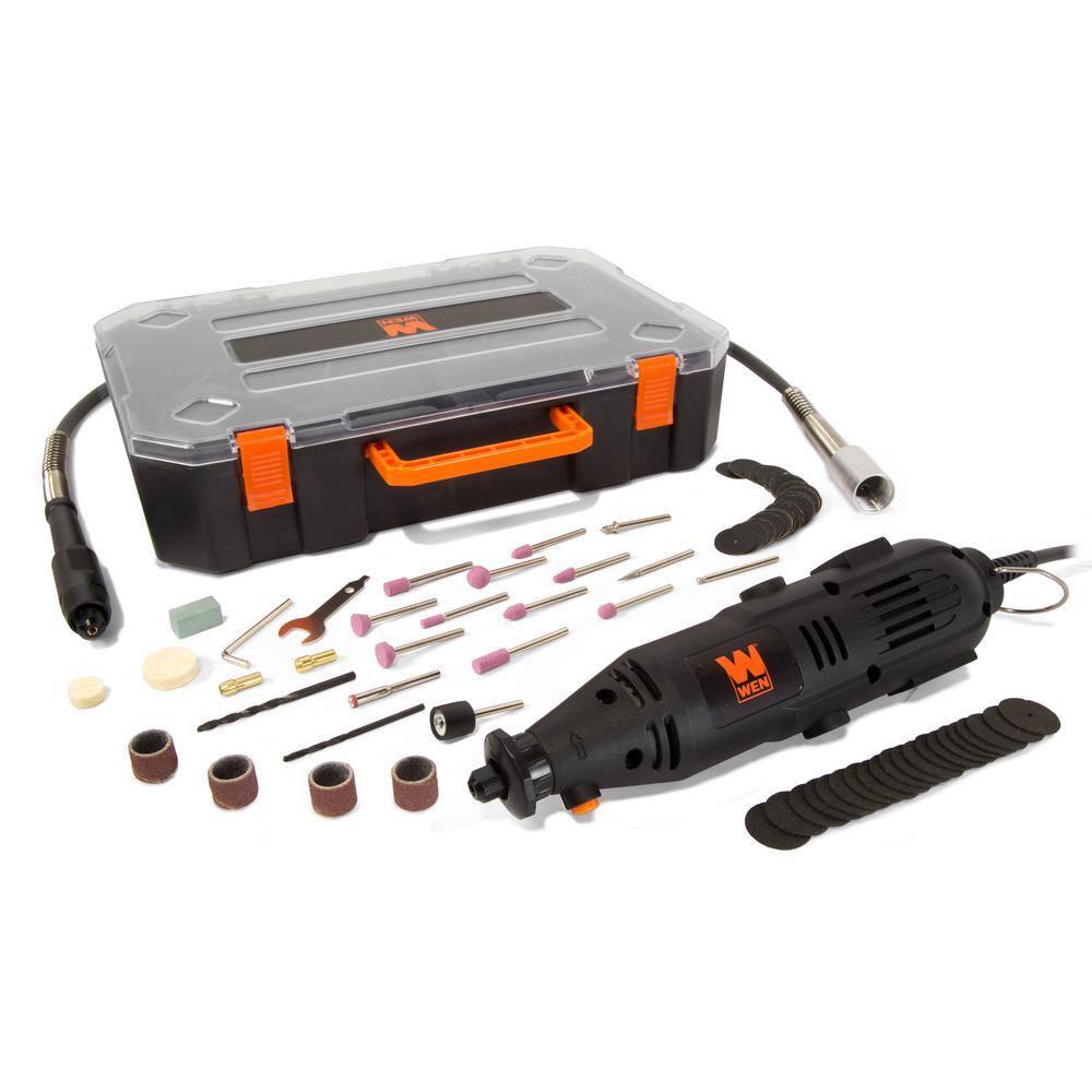 WEN Amp Variable Speed Rotary Tool with 100+ Accessories, Carrying Case  and Flex Shaft 23103 The Home Depot