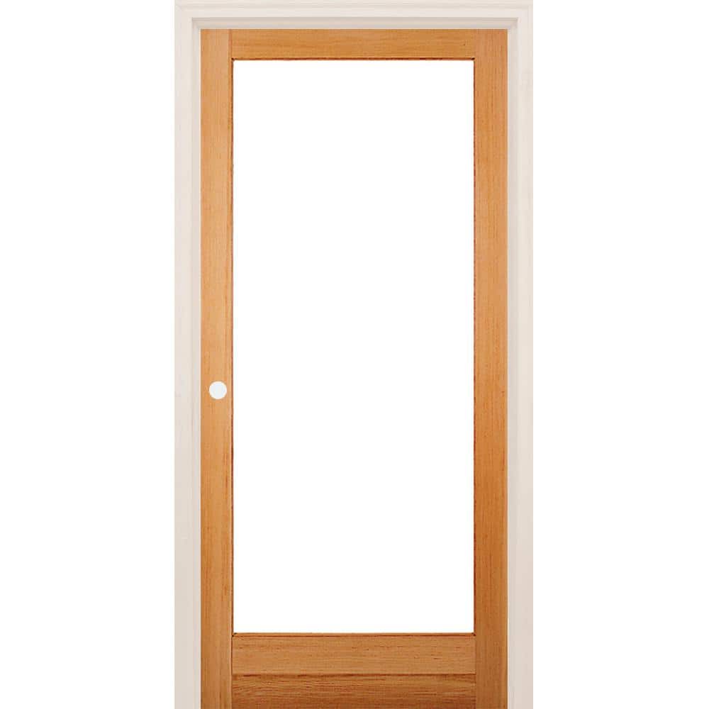 24 in. x 80 in. Right-Handed Full Lite Clear Glass Unfinished Fir Wood Single Prehung Interior Door price history on PriceWatchPro