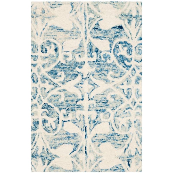 SAFAVIEH Chatham Dark Blue/Ivory Doormat 2 ft. x 3 ft. Floral Area Rug