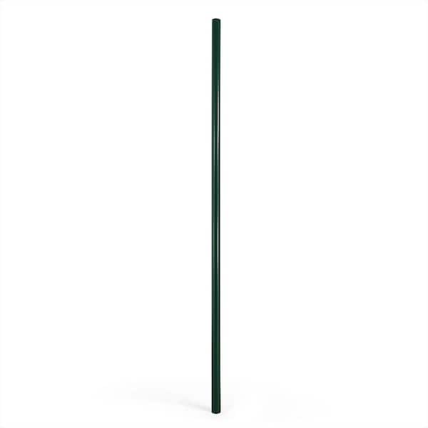 Black Galvanized 1-7/8 in. x 1-7/8 in. x 8 ft. Steel Line Chain Link Fence Post (1 Pack)