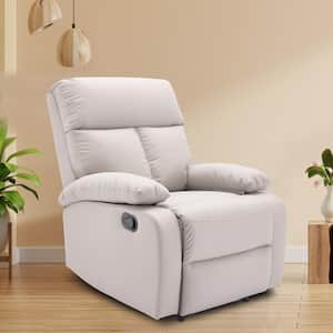 Everglade 30.2 in. W White Overstuffed Petite Manual Standard Technology Leather Recliner